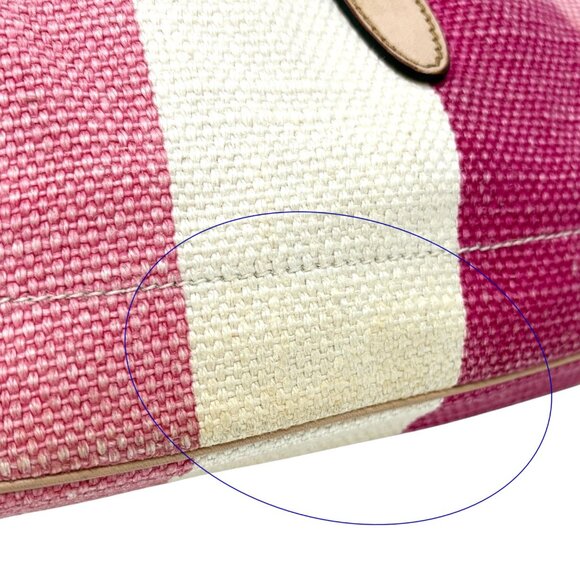 GUCCI Vintage Jackie Stripe Multicolor Shoulder Hobo Bag Handbag Beige [106050] - Picture 13 of 14